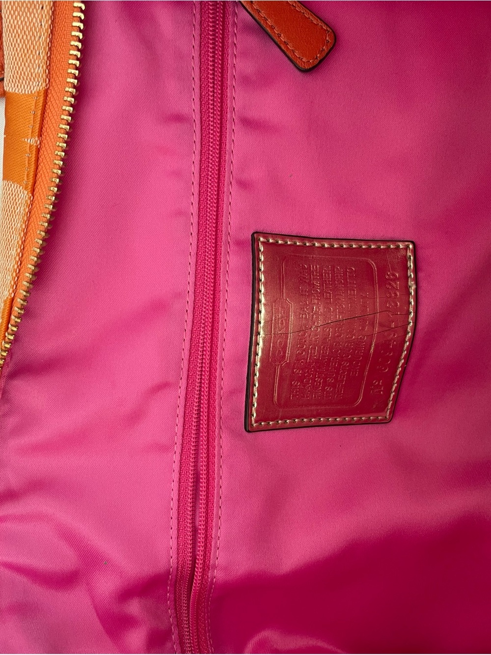 RARE Coach Orange and Pink Signature Canvas Tote - Picture 6 of 7